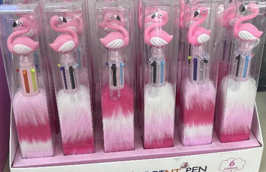 Pen med plys og flamingo