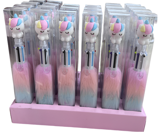 Pen med pastel plys og enhjørning