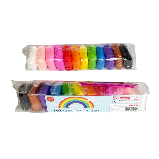 Selvhærdende ler 12 farver